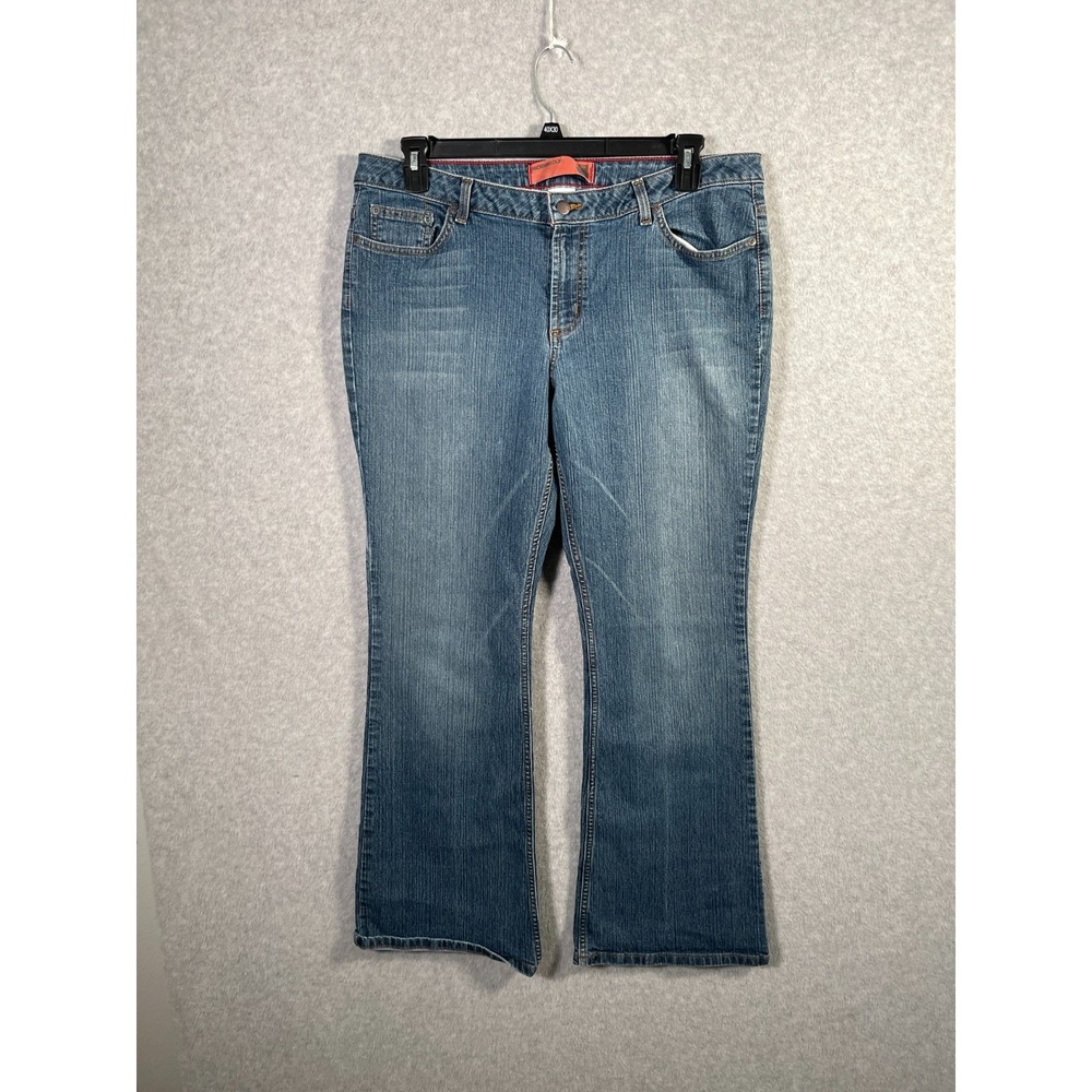 Mossissue Jeans Womens 17 Blue Denim Cotton Stretch Medium‎ Wash Bootcut Leg